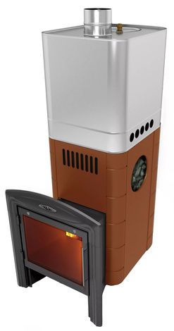 Дровяная печь TMF Бирюса 2013 Inox Витра ЗК терракота в Калининграде